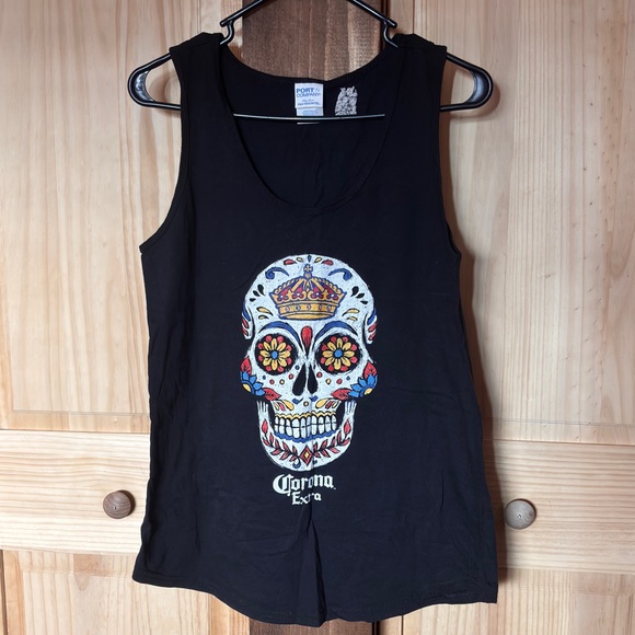 Corona Extra Sugar Skull Tank Top - Picture 1 of 4